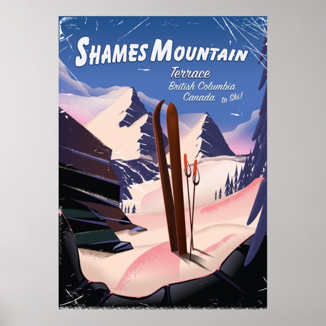 Shames Mountain Terrace British Columbia Skidåknin Poster (Framsidan)