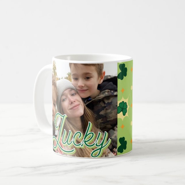 Shamrock 3/17 St patricks day Kaffemugg (Framsida vänster)