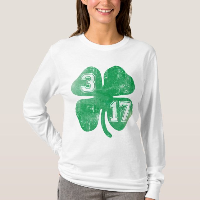 Shamrock 3/17 St patricks day T-shirt (Framsida)