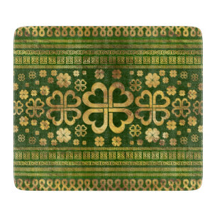 Shamrock 4-löv Grönt Wood och Guld
