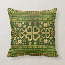 Shamrock 4-löv Grönt Wood och Guld