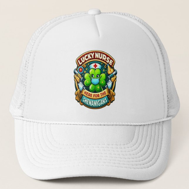 Shamrock Adorned Lucky Nurse shenanigan Keps (Framsida)