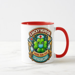 Shamrock Adorned Lucky Nurse shenanigan Mugg