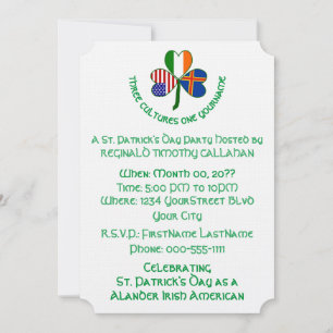 Shamrock Åland Irland USA-flaggor Inbjudningar