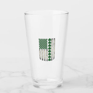 Shamrock amerikansk flagga vintage vektor design_1 glaskopp
