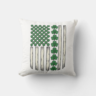 Shamrock amerikansk flagga vintage vektor design_1 kudde