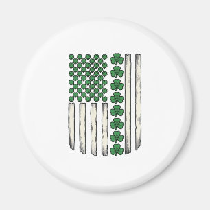 Shamrock amerikansk flagga vintage vektor design_1 magnet