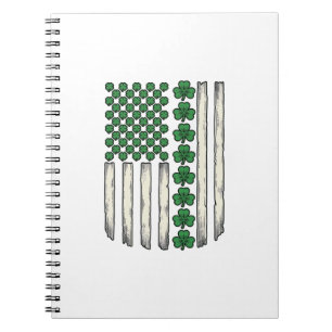 Shamrock amerikansk flagga vintage vektordesign_1 anteckningsbok