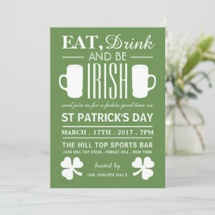 Shamrock and Beer Irish St patrick's day Inbjudningar