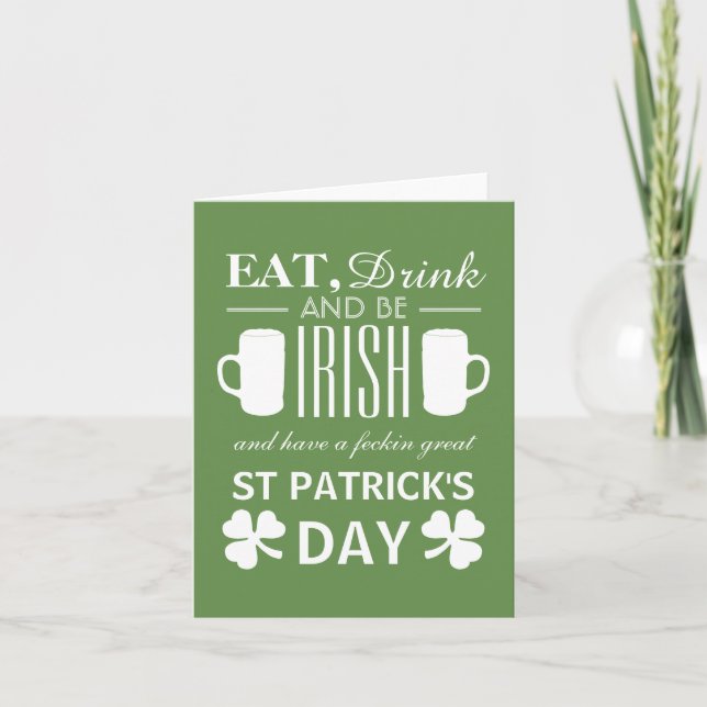 Shamrock and Beer Irish St patrick's day Kort (Framsida)