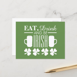 Shamrock and Beer Vykort