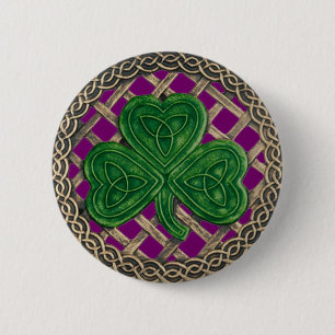 Shamrock and Celtic Knots Button Lila Knapp