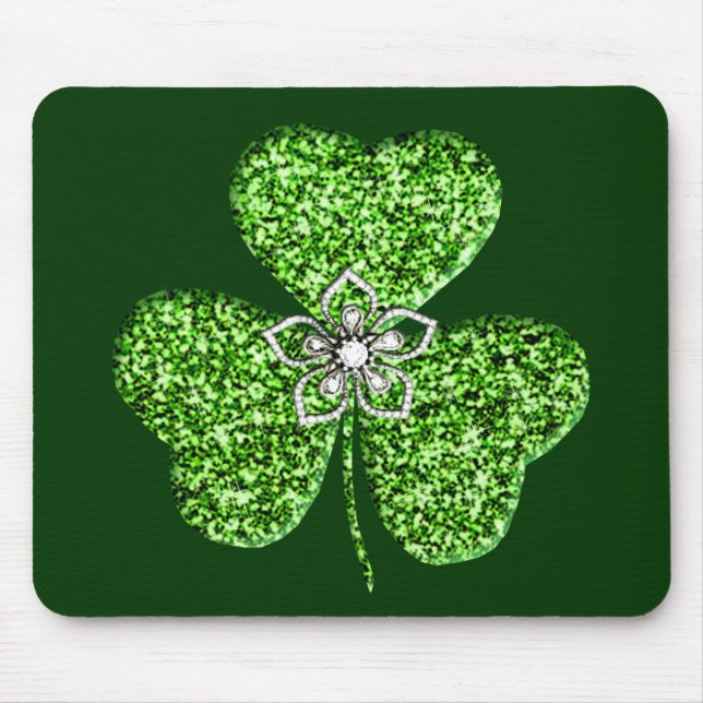 Shamrock and Flower Mouse Pad Musmatta (Framsidan)