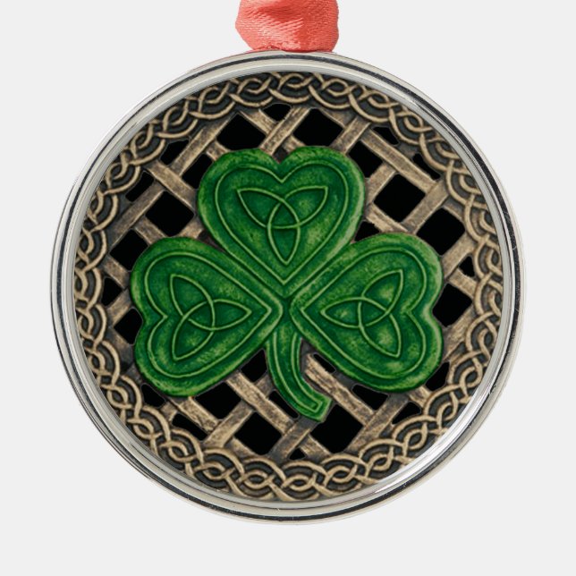 Shamrock and keltic Knots Ornament Black (Framsidan)