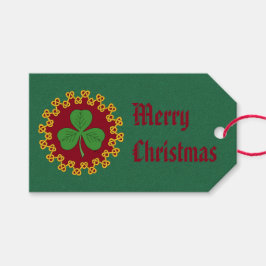 Shamrock and Knotwork on Red Presentetikett