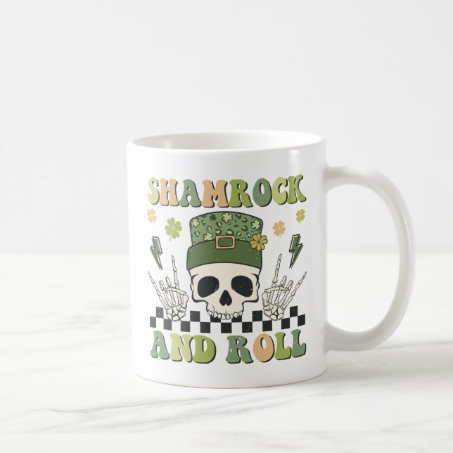 Shamrock and Roll - Skeleton Klöver Kaffemugg (Höger)
