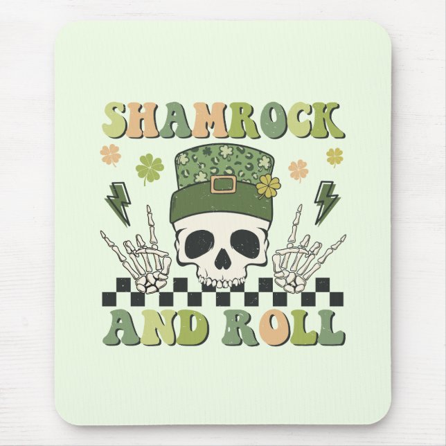 Shamrock and Roll - Skeleton Klöver Musmatta (Framsidan)