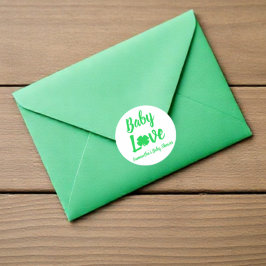 Shamrock Baby Shower baby Kärlek Runt Klistermärke