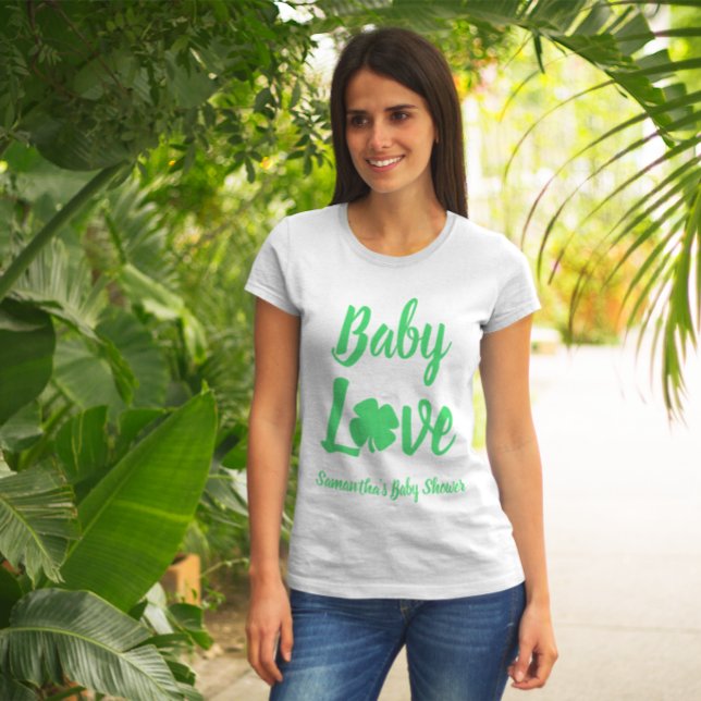 Shamrock Baby Shower baby Kärlek T Shirt (Skapare uppladdad)