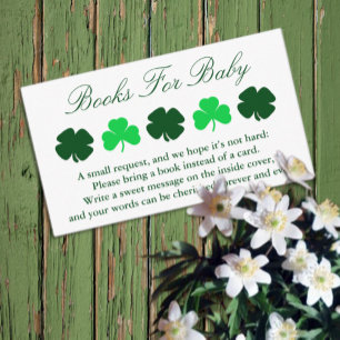 Shamrock Baby Shower Bokar för Baby Tilläggskort