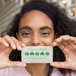 Shamrock Baby Shower Diaper Raffle Tilläggskort