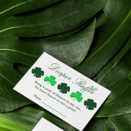 Shamrock Baby Shower Diaper Raffle Tilläggskort