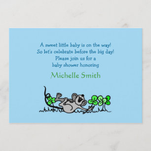 shamrock; baby shower inbjudningar