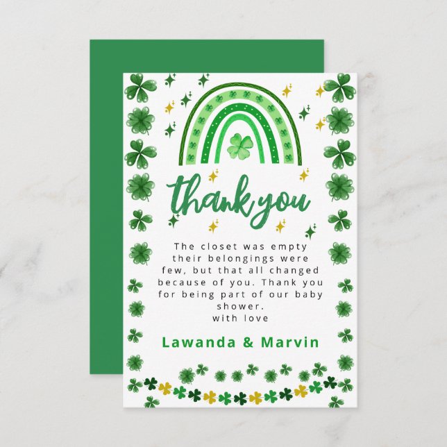 Shamrock | Babyskor Tack Kort (Fram/baksida)