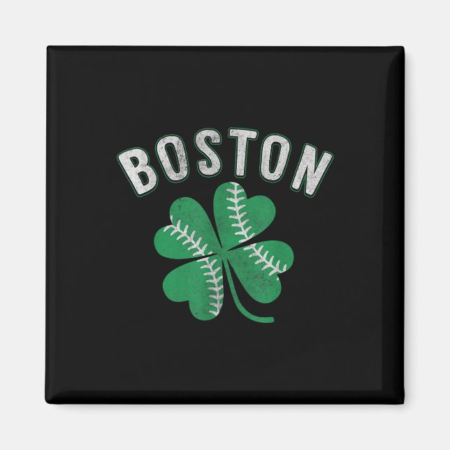 Shamrock Baseball Klöver Boston St patricks day Magnet (Framsidan)