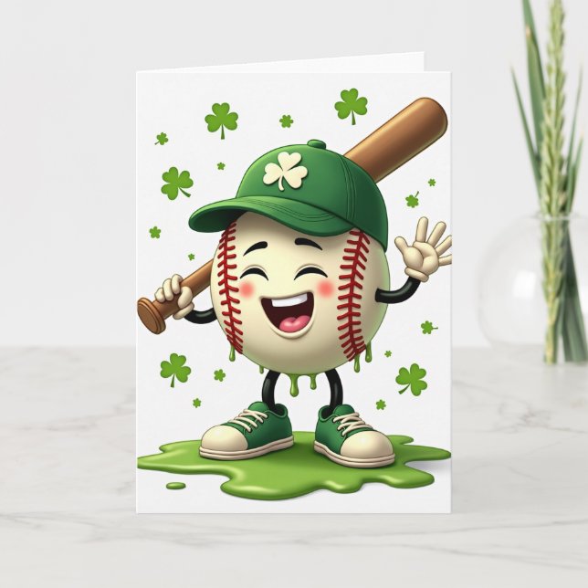 Shamrock Baseball Rolig Kort (Framsida)