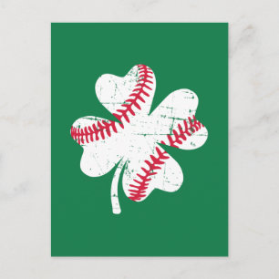 Shamrock Baseball St. Patrick's day Vykort