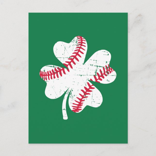Shamrock Baseball St. Patrick's day Vykort (Framsida)