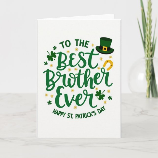 Shamrock Bästa Bror Någonsin Kort (Framsida)