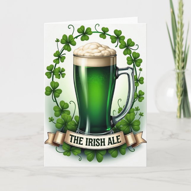 Shamrock Beer Glass Pattern Card Kort (Framsida)