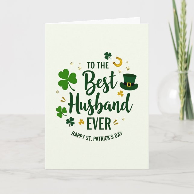 Shamrock Best Husband Ever Card Kort (Framsida)