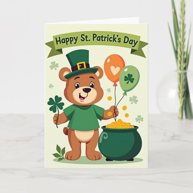 Shamrock Björn Lycka Kort (Framsida)