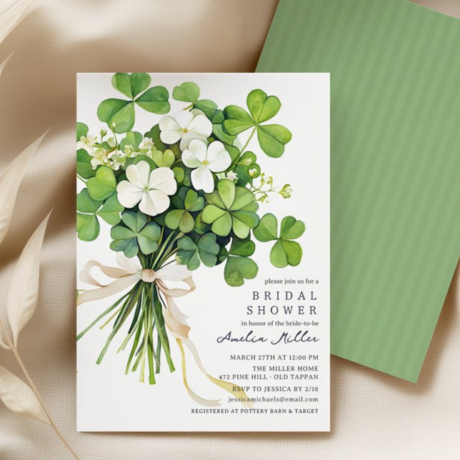 Shamrock Bouquet Bridal Shower Invitation Inbjudningar (Skapare uppladdad)