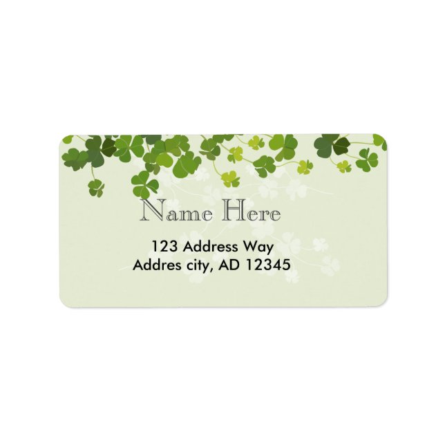 Shamrock bouquet, st patrick's day adressetikett (Framsidan)