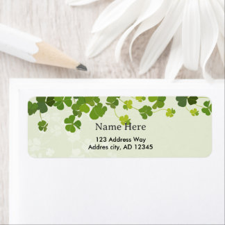 Shamrock bouquet, st patrick's day returadress etikett