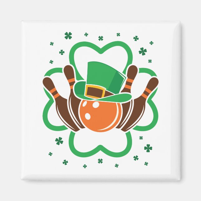 Shamrock Bowling Bowlareare St. Patricks Day Magnet (Framsidan)