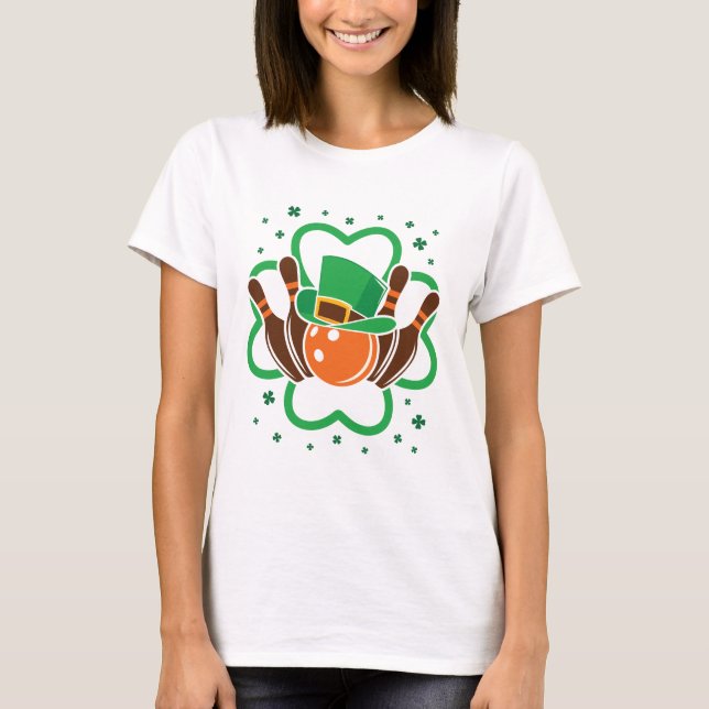 Shamrock Bowling Bowlareare St. Patricks Day T Shirt (Framsida)