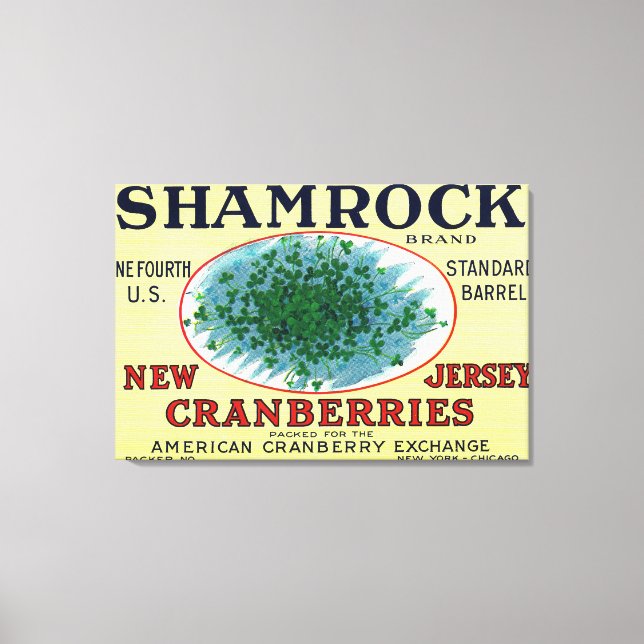Shamrock Brand Cranberry Label Canvastryck (Framsida)