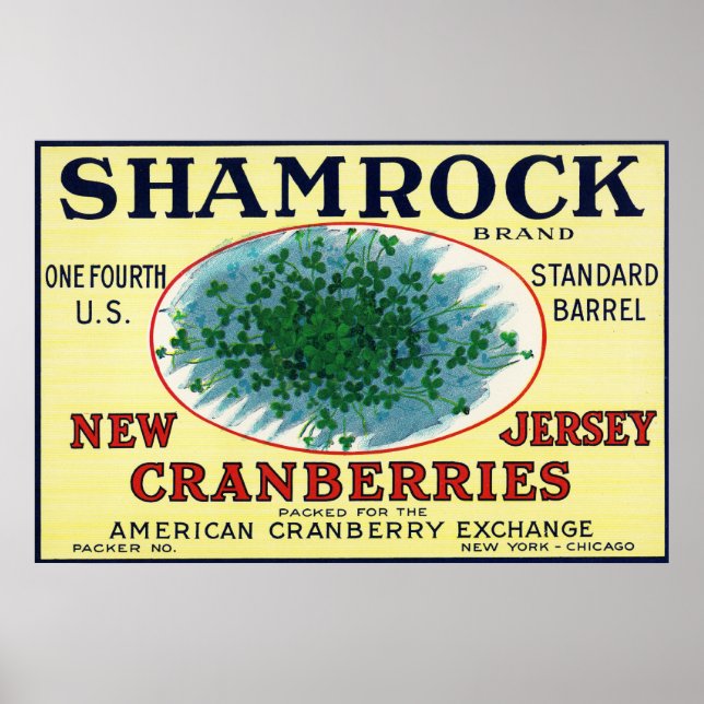 Shamrock Brand Cranberry Label Poster (Framsidan)