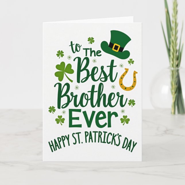 Shamrock Bror St Patricks-kort Kort (Framsida)