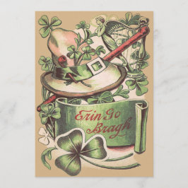 Shamrock Buckla Hatt Pipe Shillelagh Inbjudningar