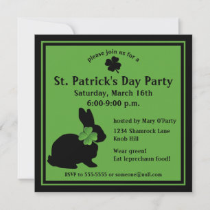 Shamrock Bunny St. Patrick-Day-inbjudan Inbjudningar