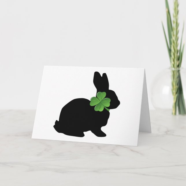 Shamrock Bunny St. Patrick's Day Card Kort (Framsida)