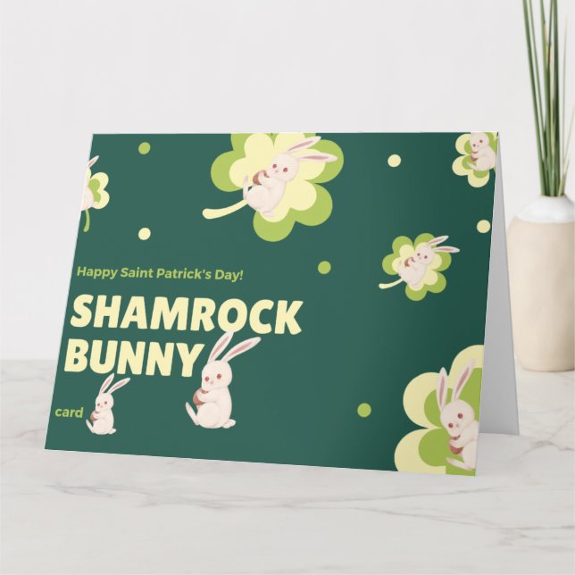 Shamrock Bunny St. Patrick's Day  Kort (Framsida)