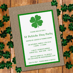 Shamrock & Burlap St. Patrick's Day-inbjudan Inbjudningar