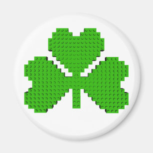 Shamrock Byggande Blocks Teckning Magnet